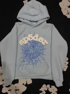 sp5der hoodie スパイダー パーカー 水色 正規品 希少Sサイズ - メルカリ