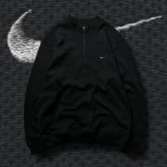 00s y2k NIKE ハーフジップトップ 刺繍ロゴ ブラック テック系 - メルカリ