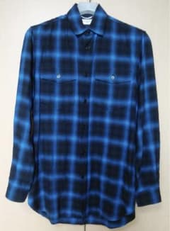 サンローン 15AW オンブレチェックシャツ 青×黒 キムタク着用 私物