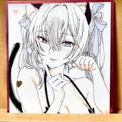 シ*で様 【小色紙】手描きイラスト オリジナルイラスト アナログ