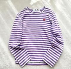 PLAY COMME des GARCONS カットソー ロンTボーダー 紫 - メルカリ