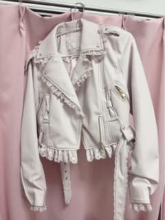 ダブルリボンエコレザーライダースジャケット - メルカリ