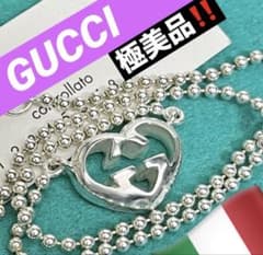極美品‼️GUCCI ハートインターロッキングネックレス - メルカリ