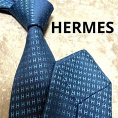 HERMES エルメス ネクタイ ブルー ファソネ H柄 定番 王道 希少 - メルカリ