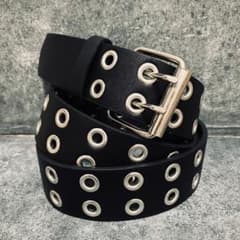 スタッズベルト ブラック ダブルピンベルト y2k 黒 スケーター - メルカリ