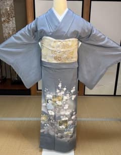 正絹豪華作家物色留訪問着4点フルセット 色留 袋帯 帯締め帯揚げ