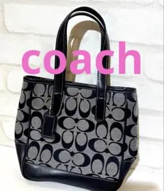 COACH アクセサリーポーチ キャンバス 黒 シグネチャー 6094 - メルカリ