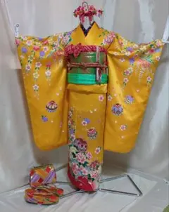 専用です☆レトロポップ調の着物と作り帯セット☆7歳七五三 - メルカリ
