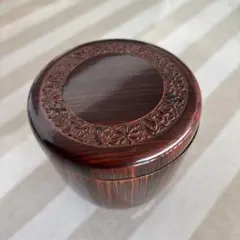 箱根寄木細工 木製円筒形茶筒 - メルカリ