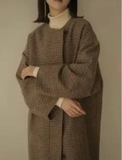 2026年最新】eaphi no collar wool check coatの人気アイテム - メルカリ