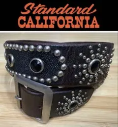 極美品 定価約7万 タグ付 HTC ナロー スタッズ ベルト ブラック 34