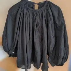 R&D.M.Co-オールドマンズテーラー リネン スモッグブラウス ブラック