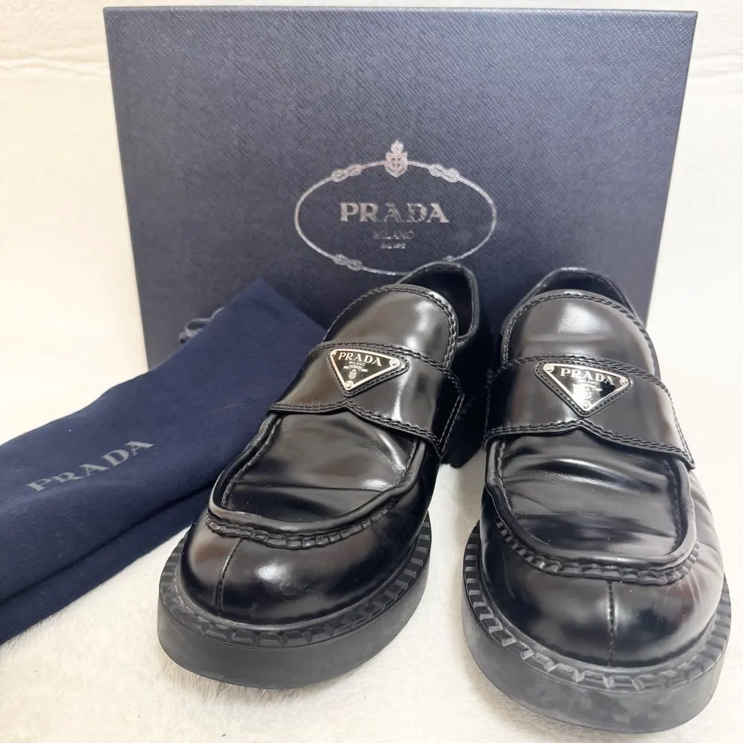 2026年最新】プラダ ローファー チョコレート ブラッシュドレザーの