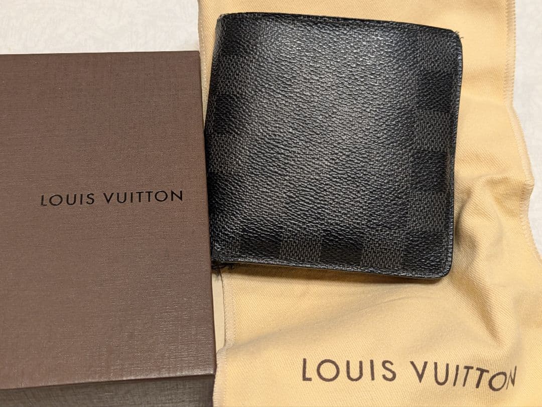 【箱付き】LOUIS VUITTON ダミエ 二つ折り財布 ルイヴィトン LOUIS VUITTON ダミエ コンパクトジップ 二つ折り財布