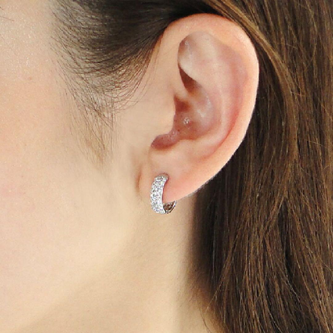 プラチナ pt900 ダイヤモンド フープ ピアス 1.2ct