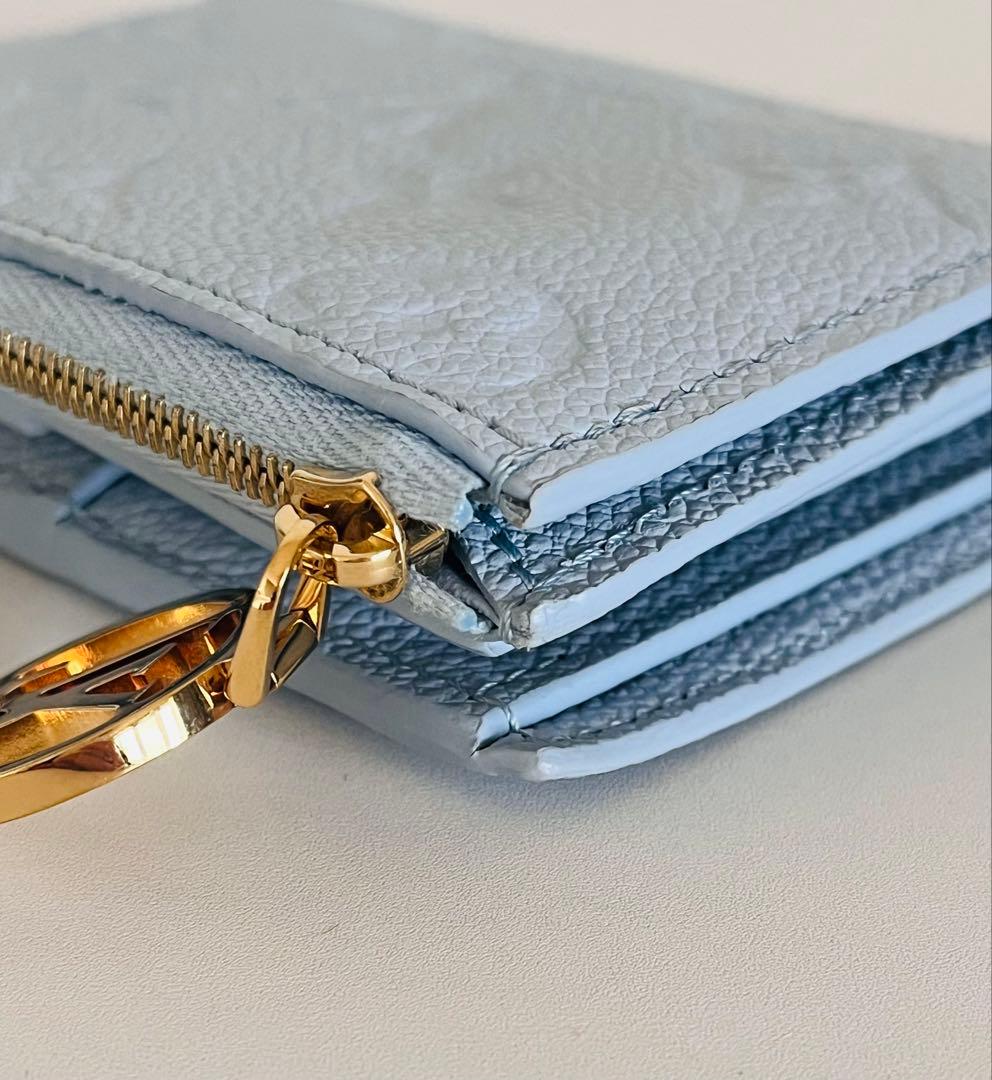 美品☆ルイ ヴィトン☆ポルトフォイユ・リサ☆折り財布☆水色ブルー