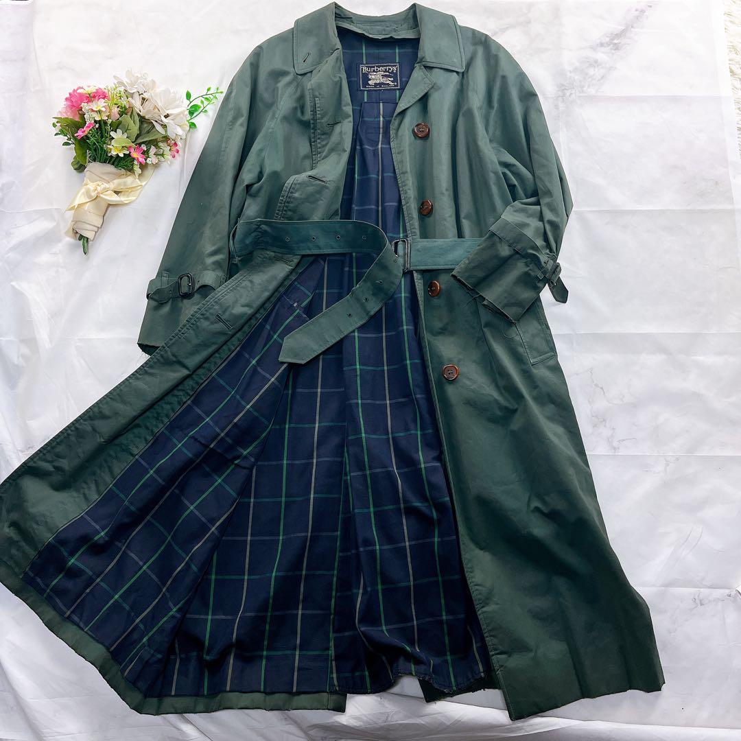希少✨Burberry トレンチコート カーキ ノバチェック ベルト付 袖ベルト BURBERRY（バーバリー） ベルト付きキャッスルフォードトレンチコート