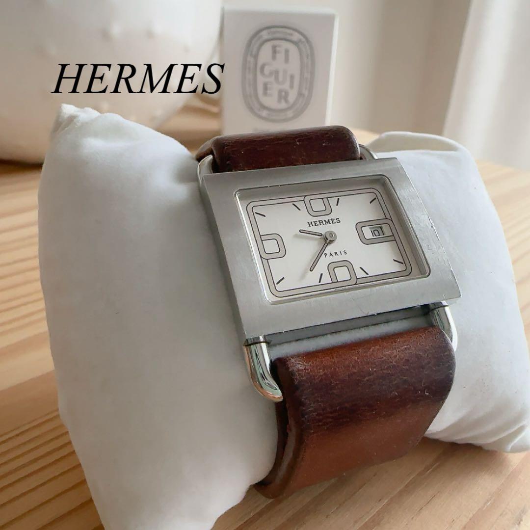 正規品♡HERMES 腕時計(クォーツ) バレニア シルバー/ブラウン