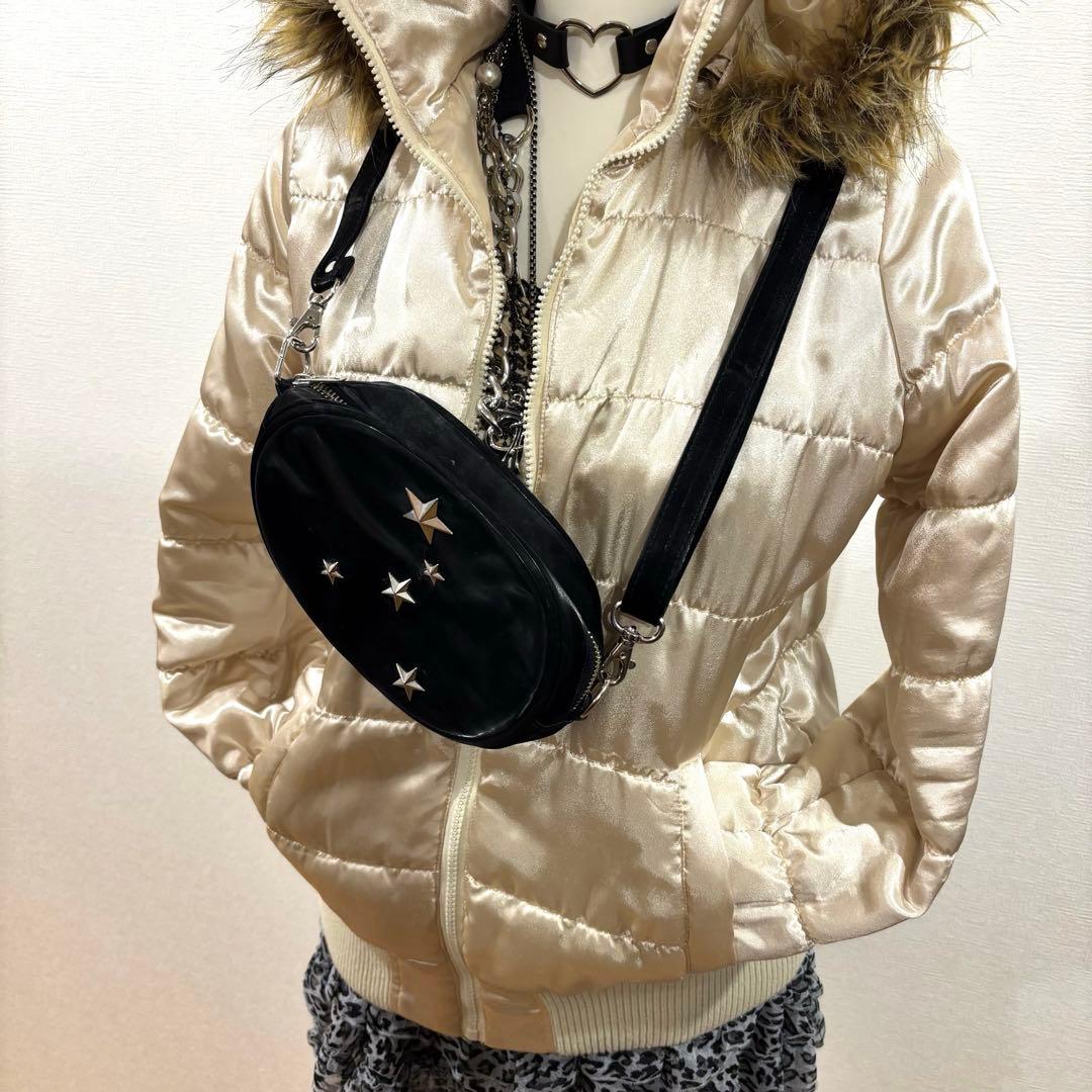 平成ギャル y2k ファーダウンジャケット 光沢 グランジ マクブリング