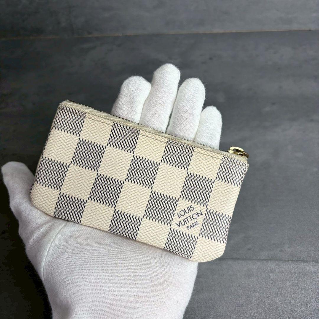 美品】ルイヴィトン ダミエ アズール ポシェットクレ キーケース 小銭