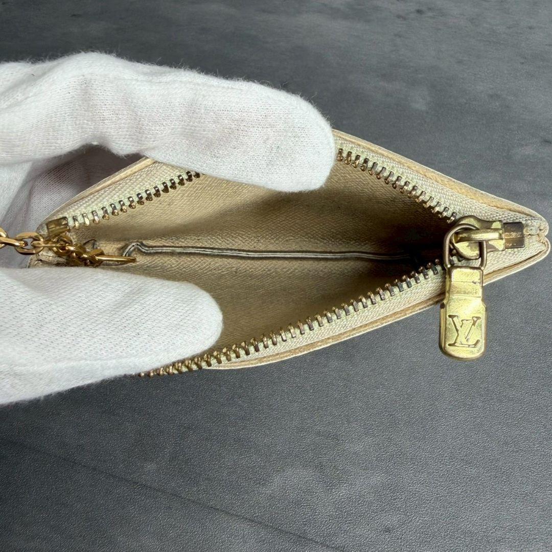美品】ルイヴィトン ダミエ アズール ポシェットクレ キーケース 小銭