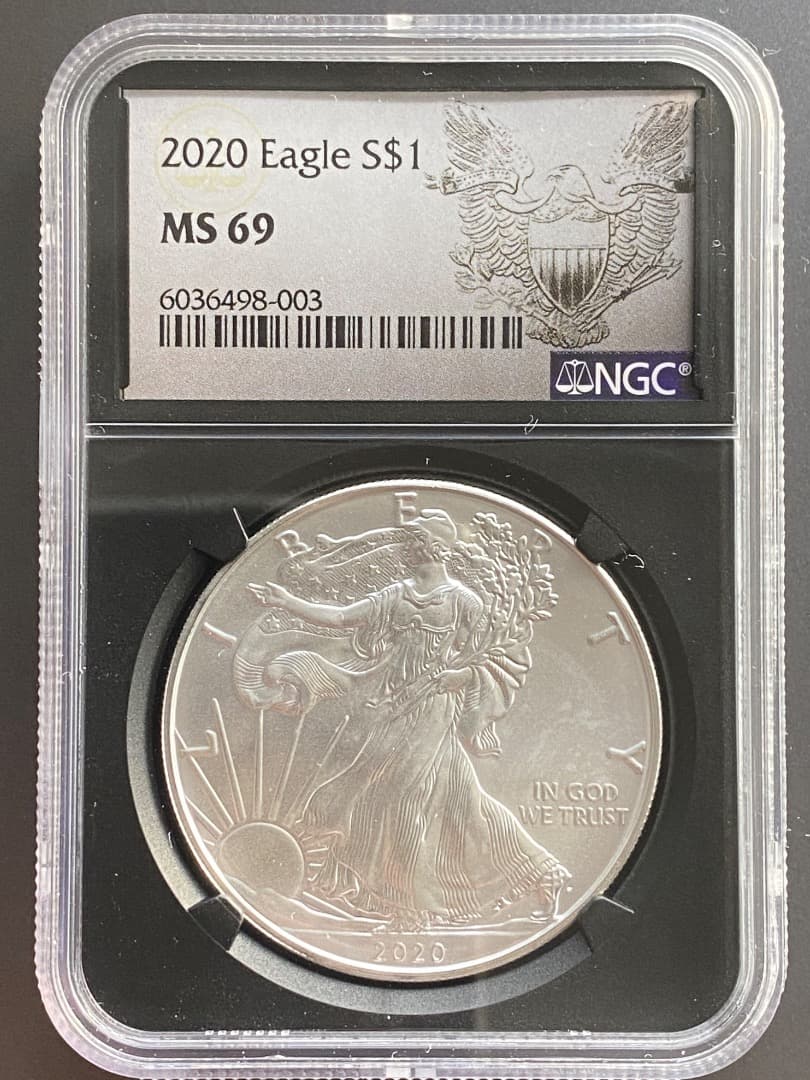 2020年 NGC MS69 イーグル銀貨 1オンス 1oz イーグル ラベル imgrc0078661276.jpg