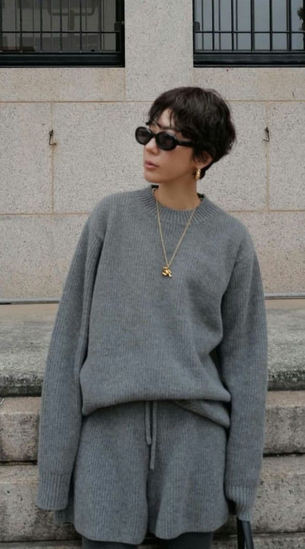 マチャット machatt ラムズウールニット ショートパンツ セットアップ