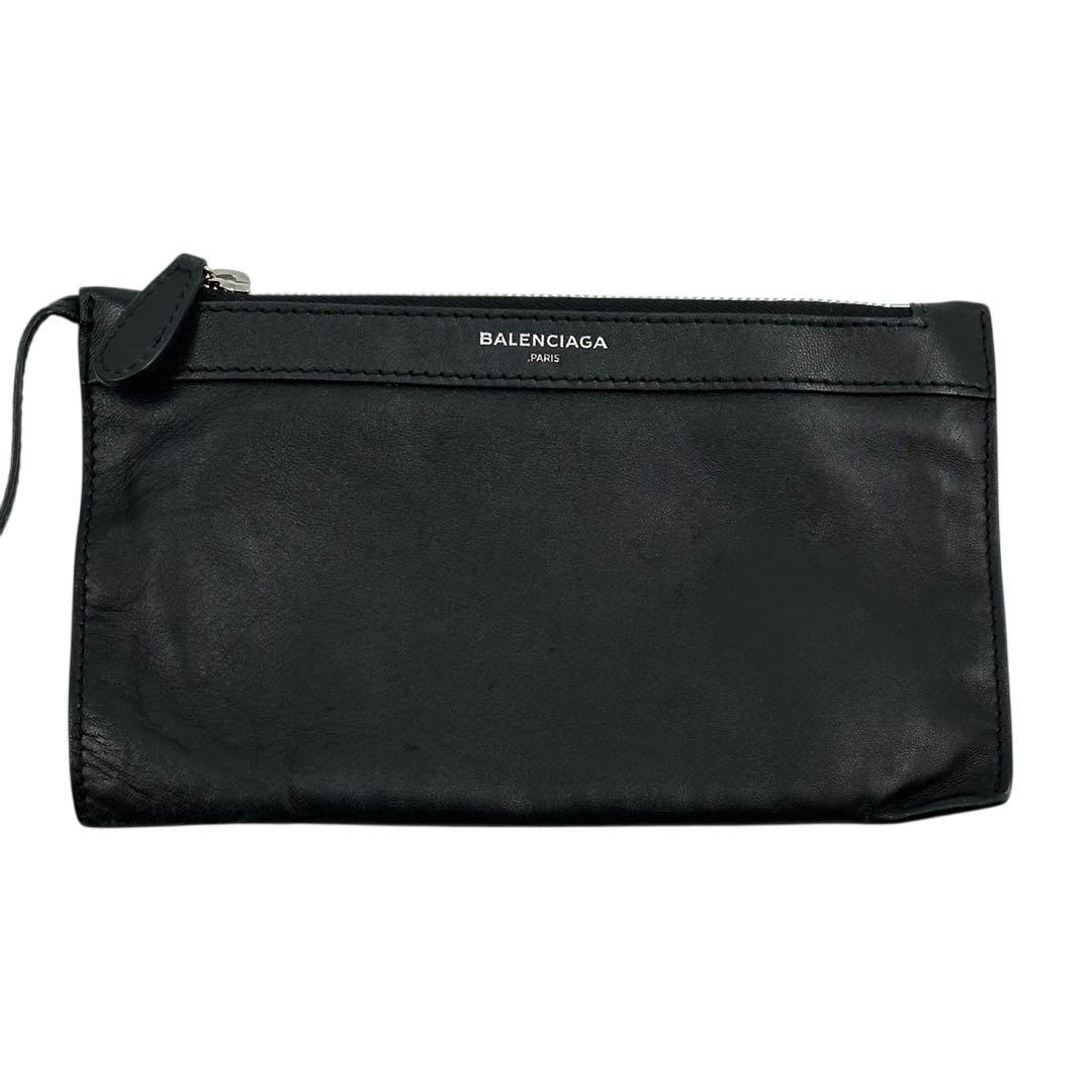 バレンシアガ ネイビーカバス ハンドバッグ ポーチ付 ブラック