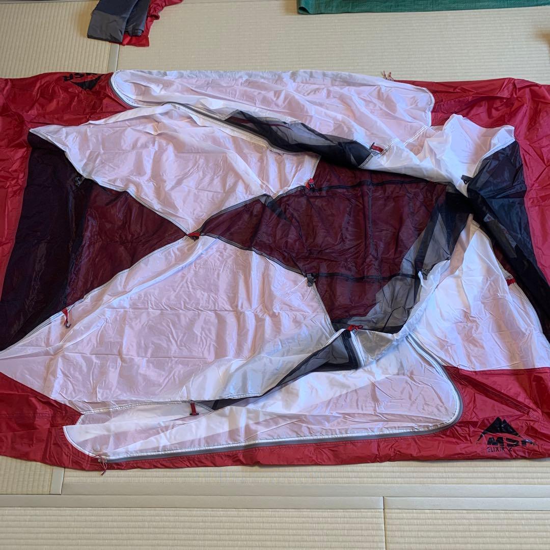 大幅値下げ中】【MSR】ELIXIR 2（2人用、レッド×オリーブ）