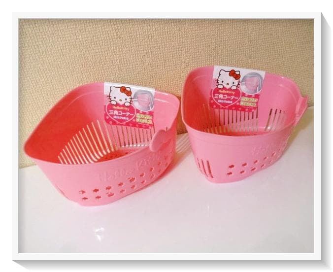 希少》2015 当時物 ハローキティ 三角コーナー2個セット 水切りかご