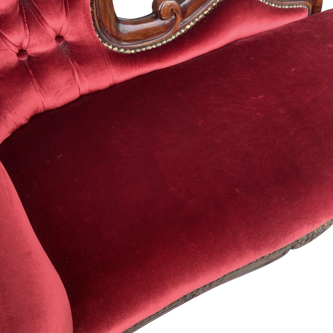 ロココ調 ベンチソファ キッズ用 ドール用 ペット用 ベルベット調