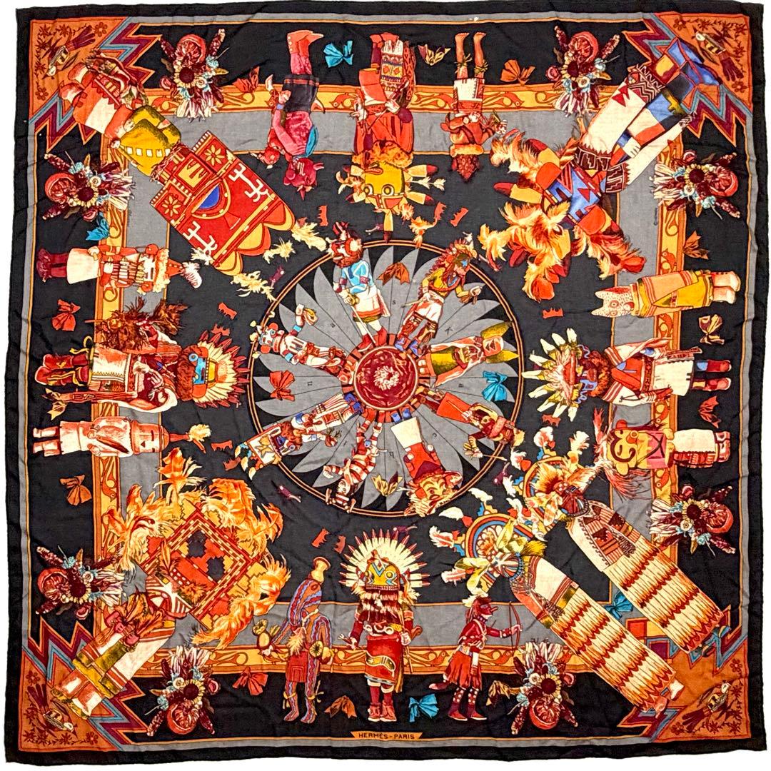 エルメス HERMES カレジェアン　カシシル　スカーフ　【訳あり】　カチナ 大人気◇完売必至♪】HERMES カシシル カレジェアン スカーフ (HERMES