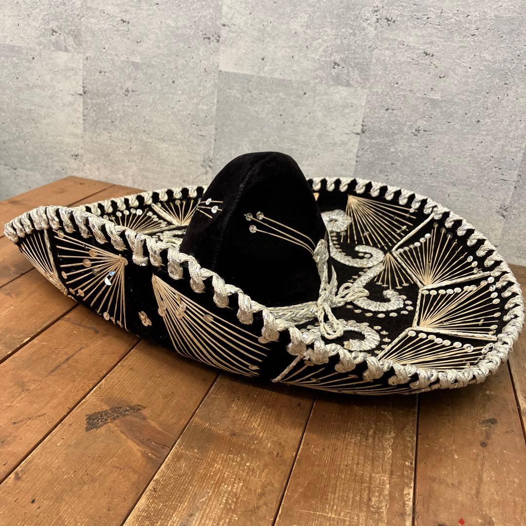 ビンテージ pigalle メキシコ製 ソンブレロ メキシカンハット ベロア