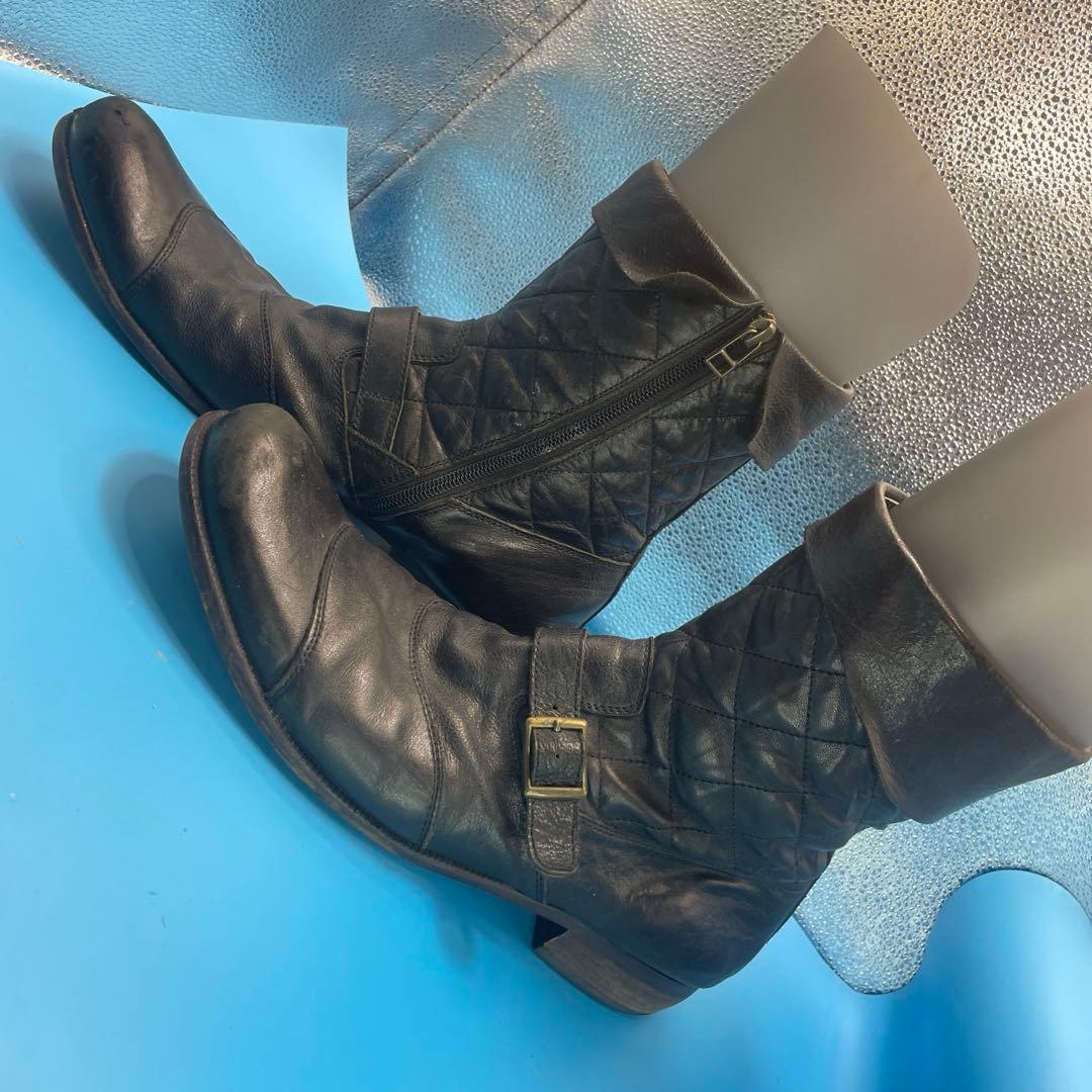 キャサリンハムネットロンドン　ミドルブーツ　エンジニアブーツ　ジップ　25.5㎝ ショートブーツ 大きいサイズ レディース エンジニアブーツ 25cm 25.5