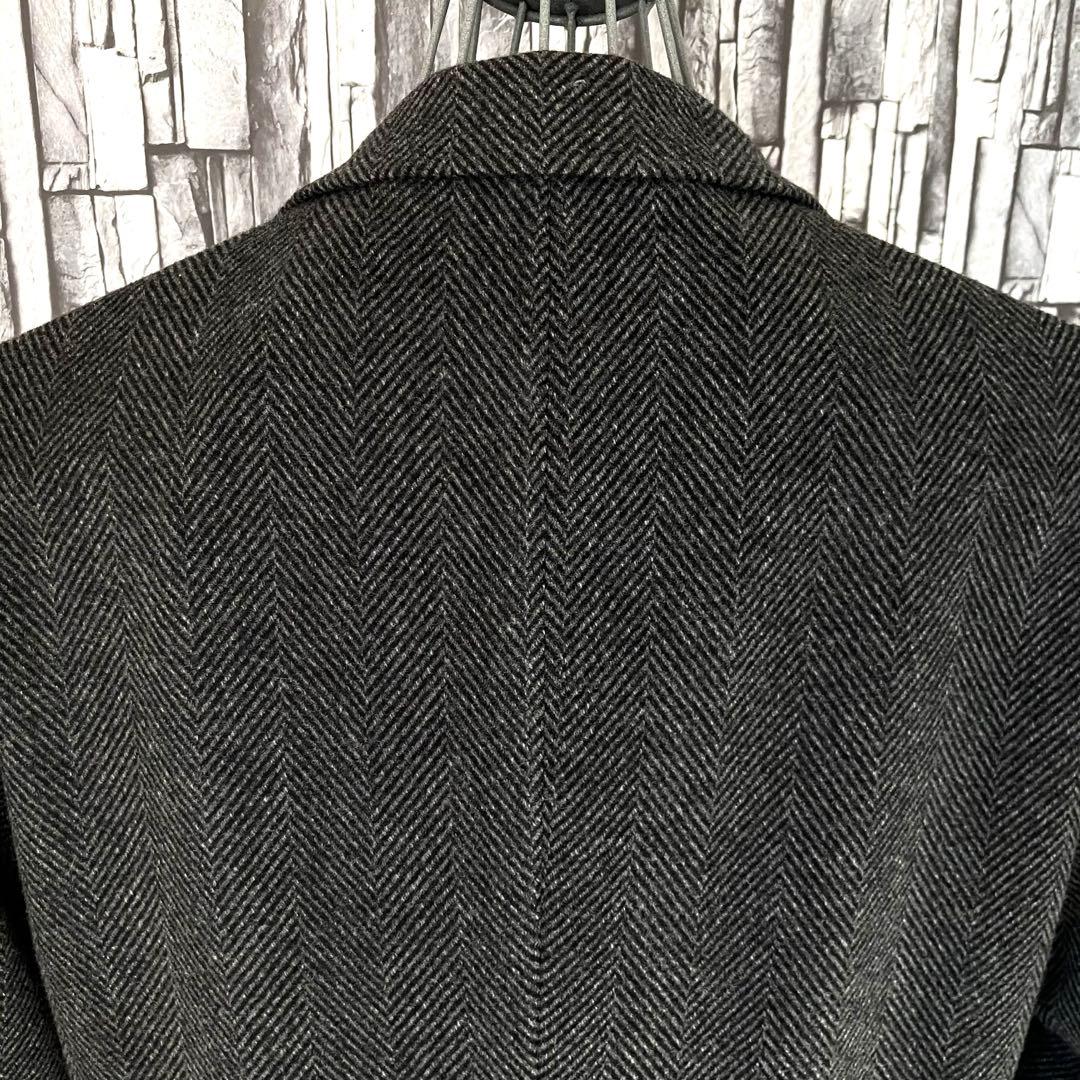 TAGLIATOREタリアトーレ・チェスターコート・グレー大判ヘリンボーン