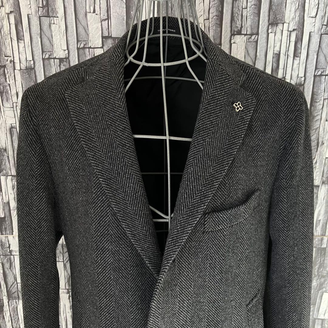 TAGLIATOREタリアトーレ・チェスターコート・グレー大判ヘリンボーン