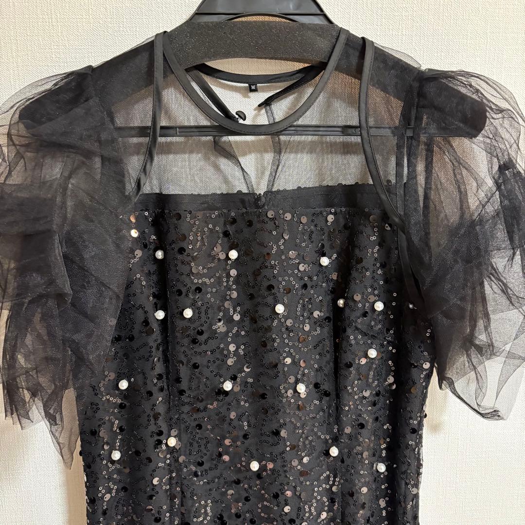 スパンコールパールミックス ボレロIラインワンピースドレス - メルカリ