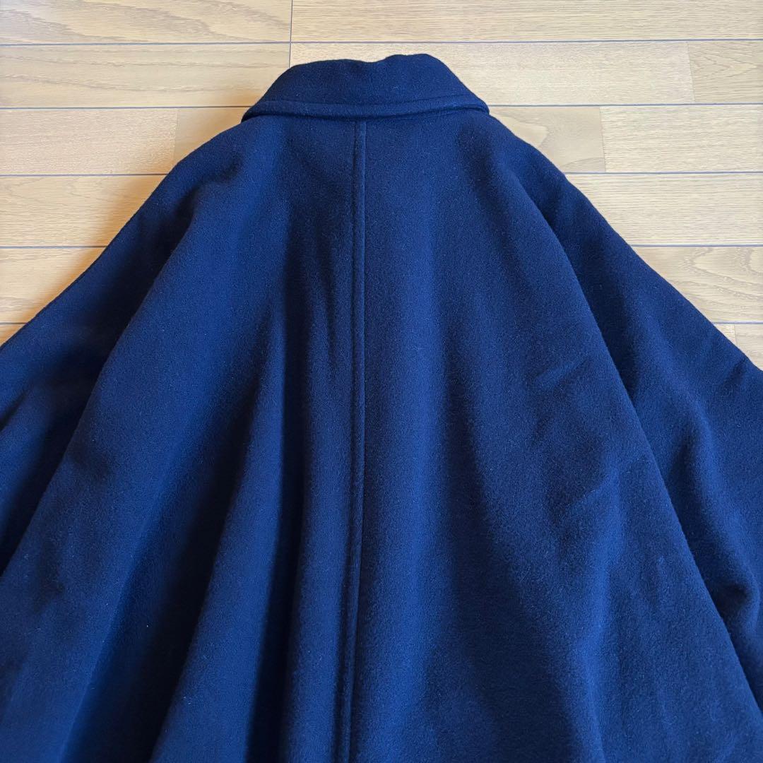 grin ソフトウールビーバーポンチョコート ネイビー ハーフコート