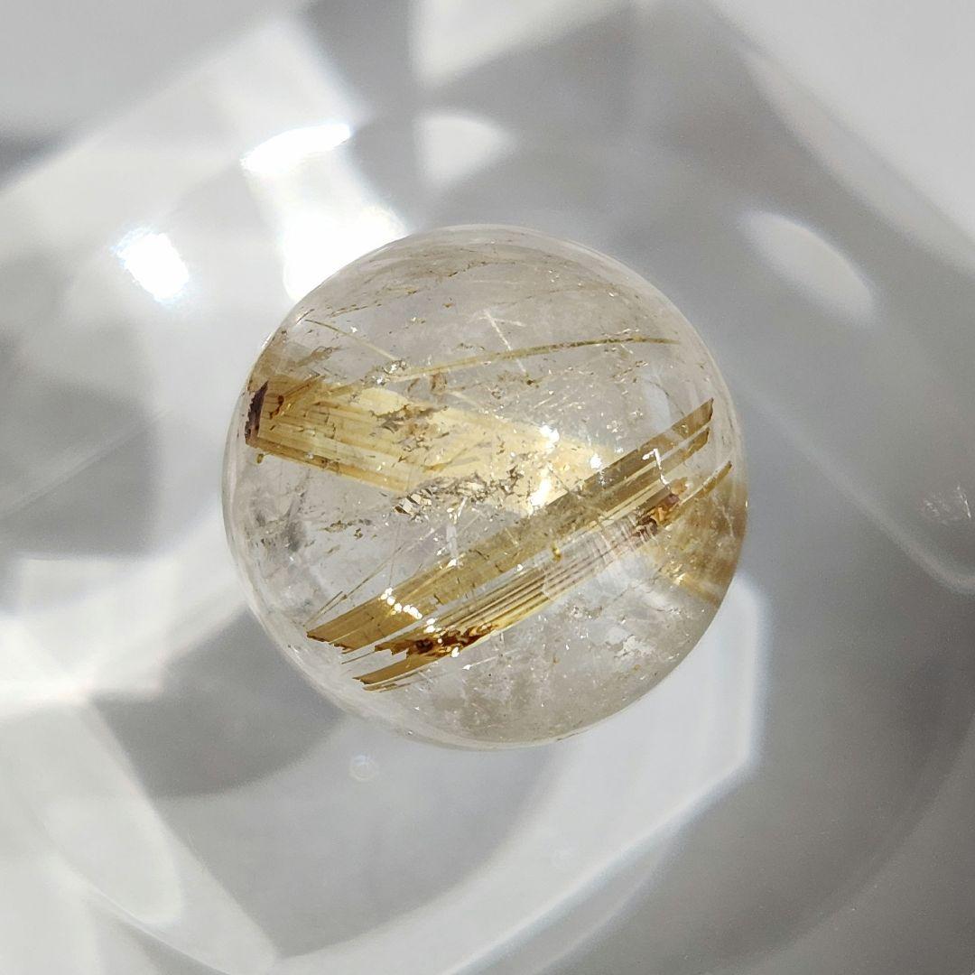天然石 ゴールド ルチル クォーツ 135b 大玉 13.6mm - メルカリ