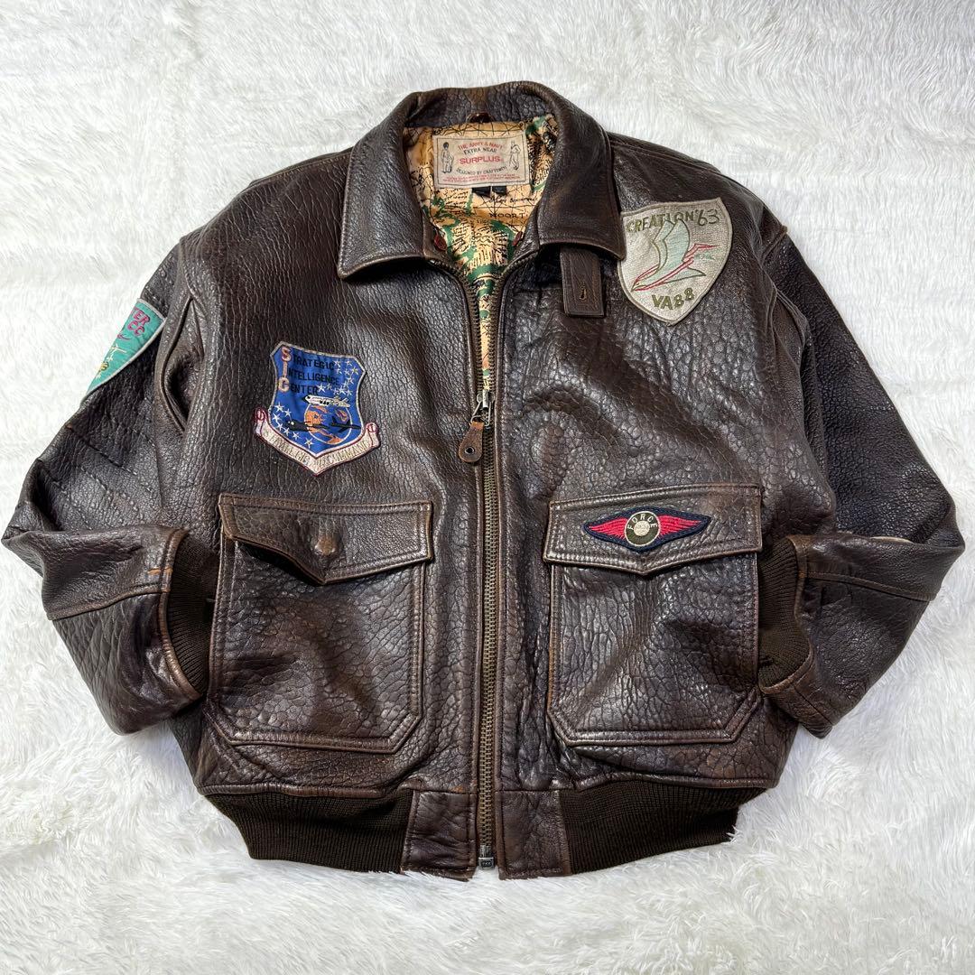 90s SURPLUS A-2 G-1 フライトレザージャケット L トップガン - メルカリ