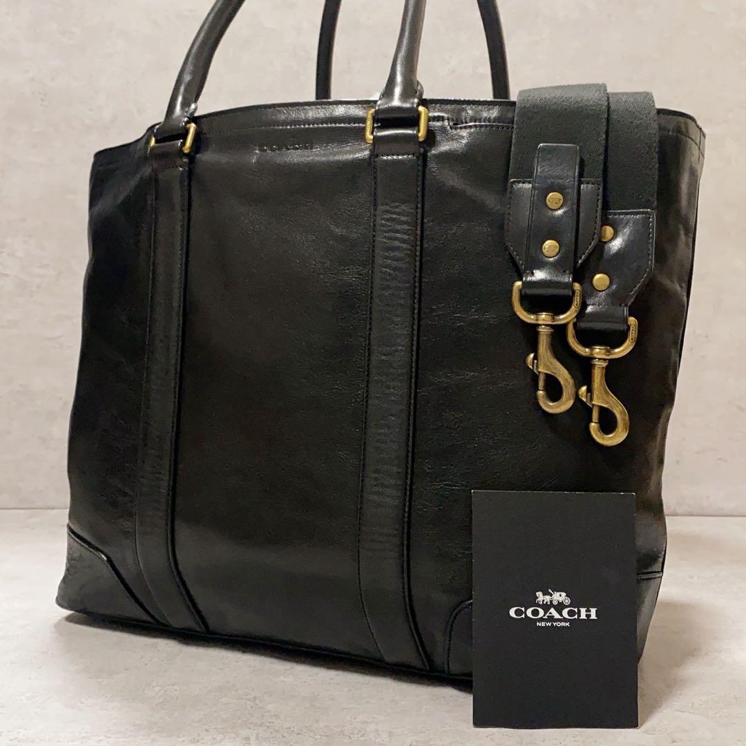 美品✨COACH コーチ トートバッグ 2way ショルダーバッグ A4収納 黒 美品】 COACH コーチ トートバッグ ハンドバッグ シグネチャー 肩掛け