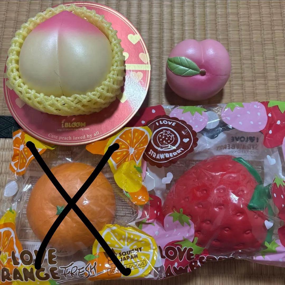 BLOOMブルーム】スクイーズ アイラブピーチ ストロベリー オレンジ