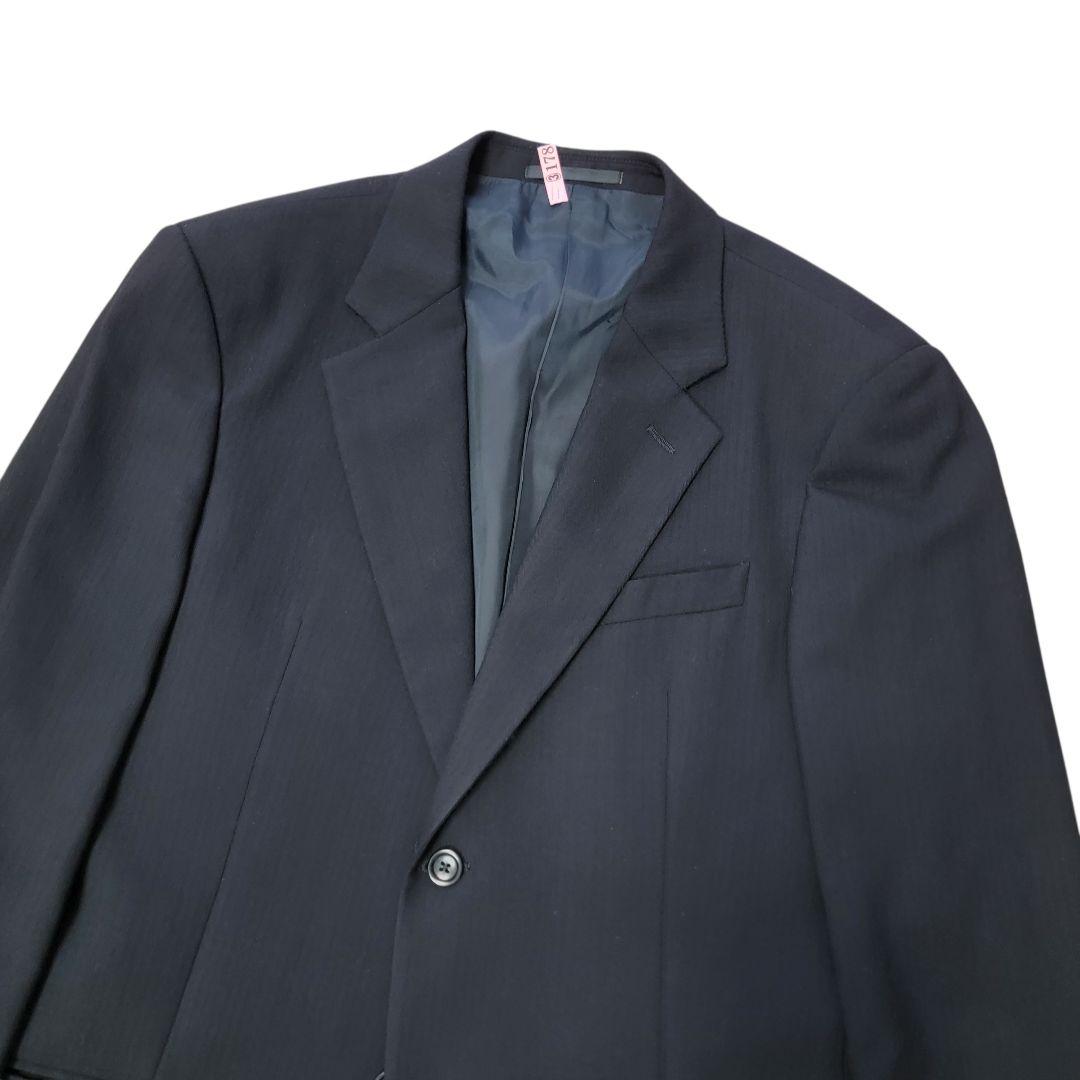 最高級 伊製 アルマーニコレッツォーニ セットアップ スーツ 黒 52 XL