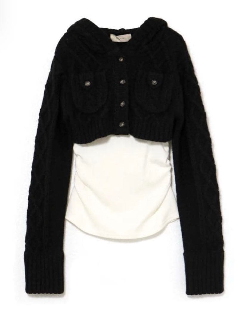 andmary Mary logo cable knit set black - メルカリ