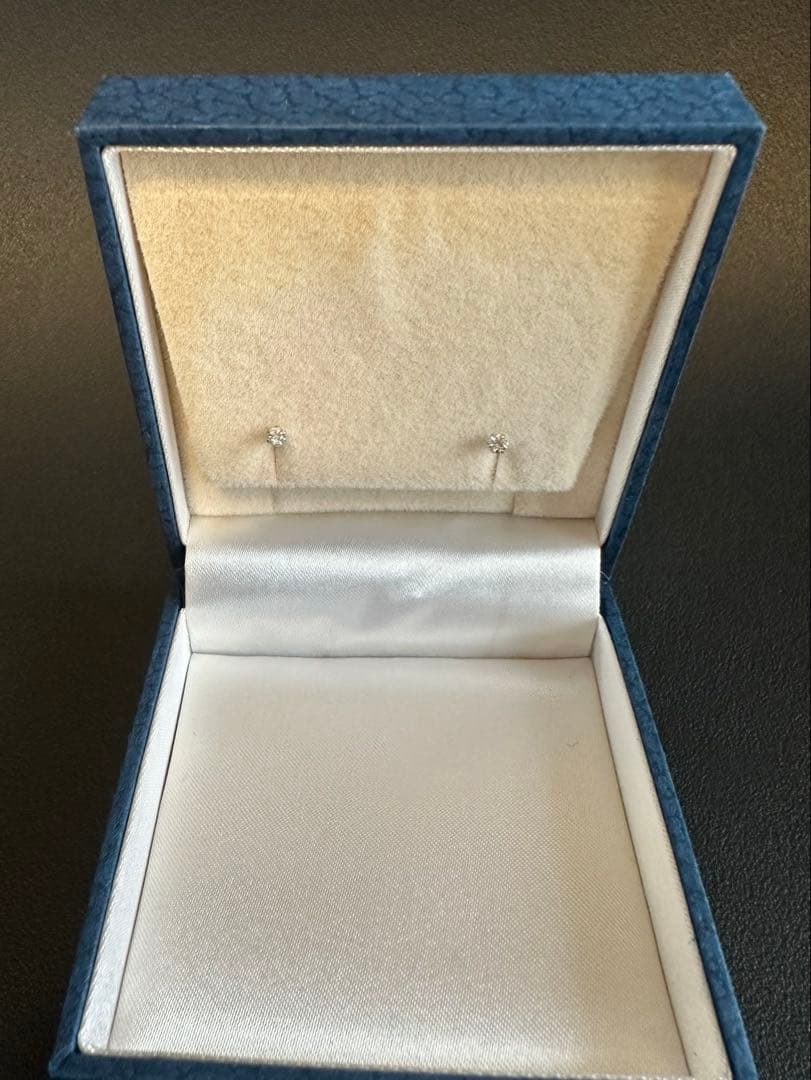 Pt900 天然ダイヤモンド スタッドピアス 0.1ct 鑑別書付