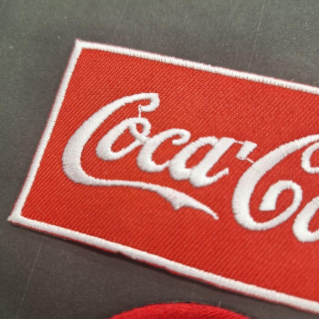 お買い得 刺繍アイロンワッペン コカ・コーラ ロゴ 人気2枚セット 355
