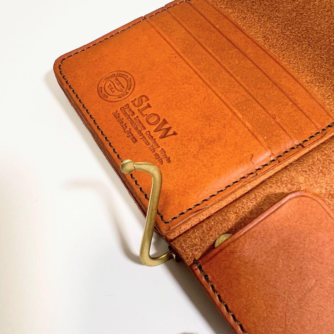 《希少》SLOW マネークリップ コンパクトウォレット 型押しロゴ