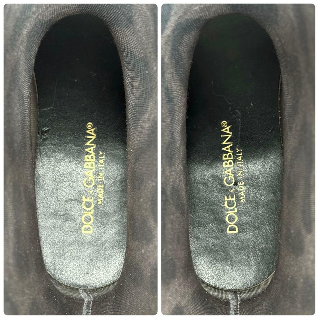 D&G DOLCE&GABBANA レインブーツ 長靴 レオパード柄 ブラック - メルカリ