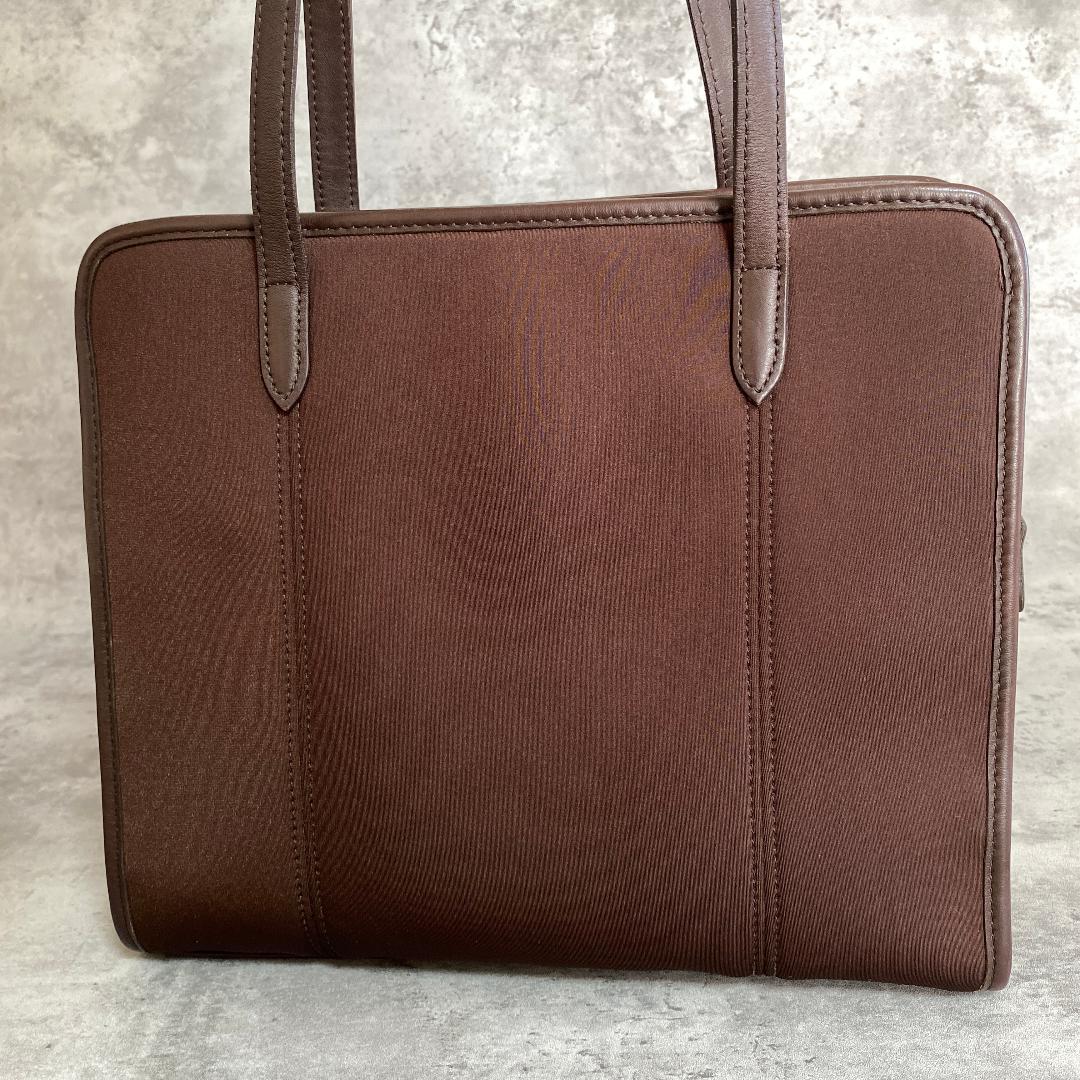 ✨極美品✨ COACH コーチ トートバッグ 肩掛け ナイロン レザー 茶色