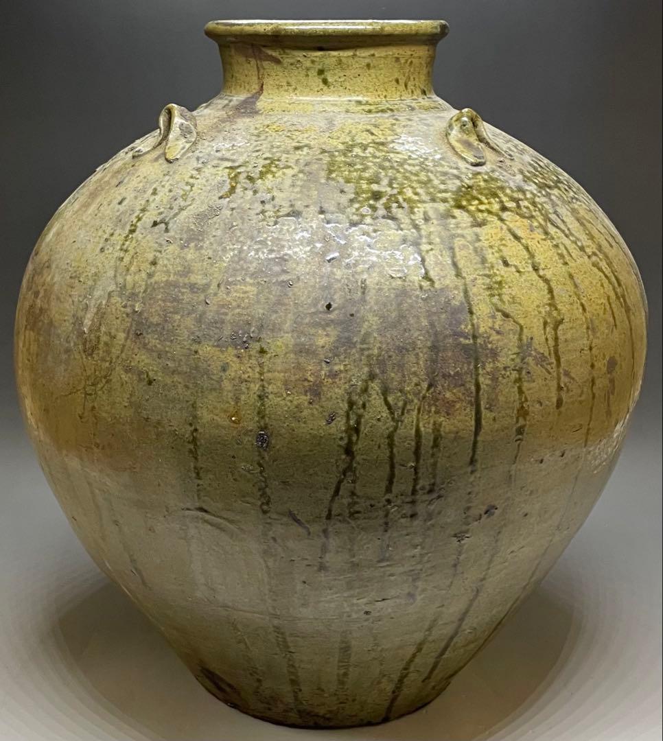 ヨシモ※プロフ必読※　呂宋壺　四耳葉茶壺　36.5cm 　T916